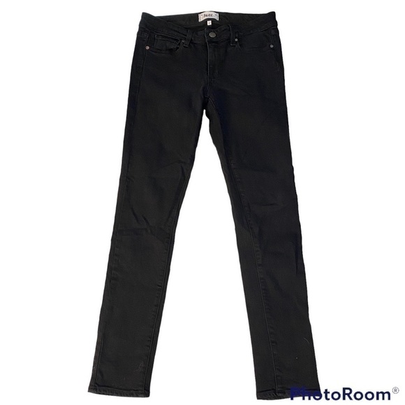 PAIGE SKYLINE SKINNY BLACK DENIM JEANS SIZE 27 - Picture 1 of 7